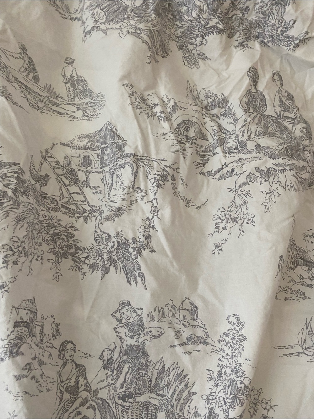 Cabbages & Roses London King Sheet Set Charcoal Grey Country Toile Cottagecore - Picture 2 of 11